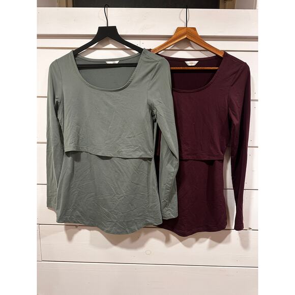 Kindred Bravely Tops - Set of 2 Kindred Bravely Breastfeeding Nursing Long Sleeve Shirts Size S Petite